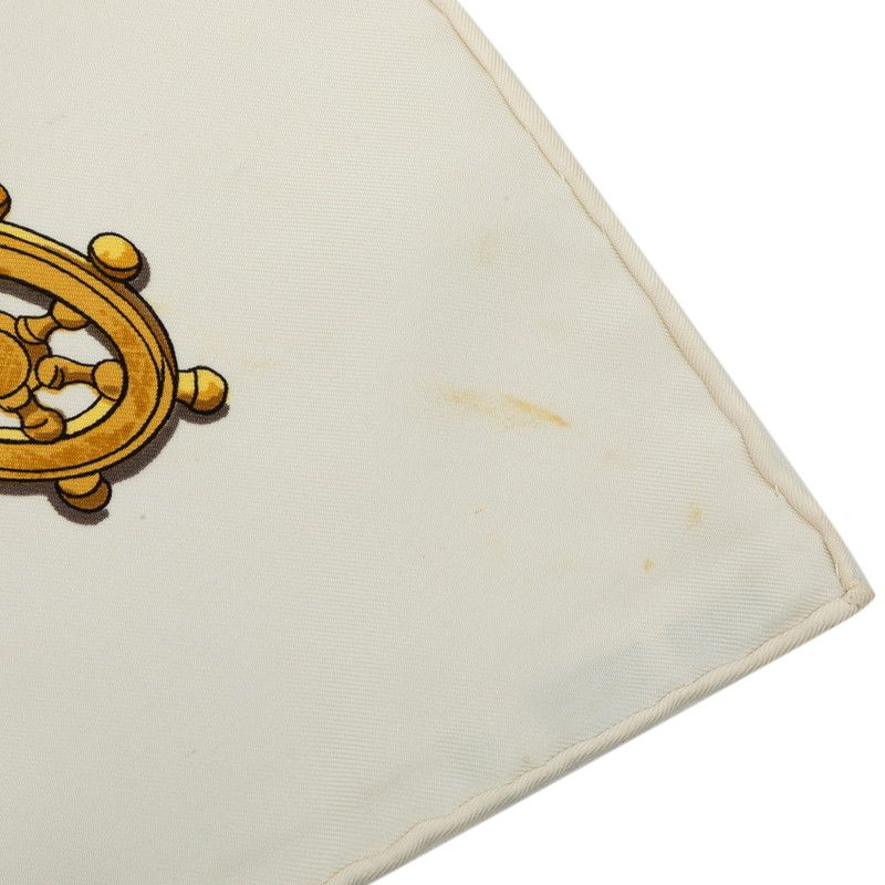 Hermes Carre 90 Marine Et Cavalerie Sea and Cavalry Scarf White Multicolor Silk — view 8