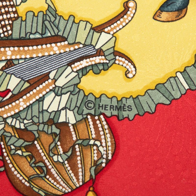 Hermes Carre 90 les Fetes du Roi Soleil Celebration of the Sun King Scarf Red — view 2