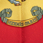 Hermes Carre 90 les Fetes du Roi Soleil Celebration of the Sun King Scarf Red — view 3
