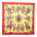 Hermes Carre 90 les Fetes du Roi Soleil Celebration of the Sun King Scarf Red
