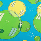 Hermes Carre 42 Bal de Bulles Soap Bubbles Scarf Blue Green Silk — view 4
