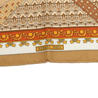 Hermes Carre 42 Brins D'or Golden Sprig Scarf Beige Silk — view 6