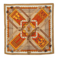 Hermes Carre 42 Brins D'or Golden Sprig Scarf Beige Silk