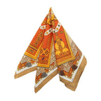 Hermes Carre 42 Brins D'or Golden Sprig Scarf Beige Silk — view 7