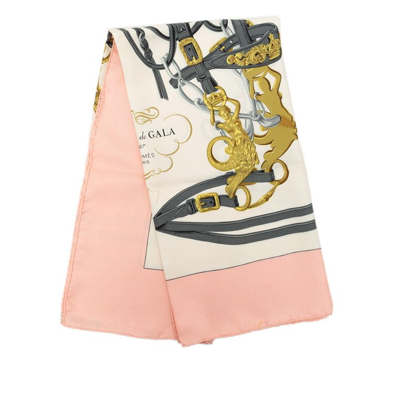 Hermes Carre 90 Brides de Gala Scarf Pink Multicolor Silk — view 7