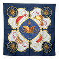 Hermes Carre 90 Spring Scarf Navy Multicolor Silk