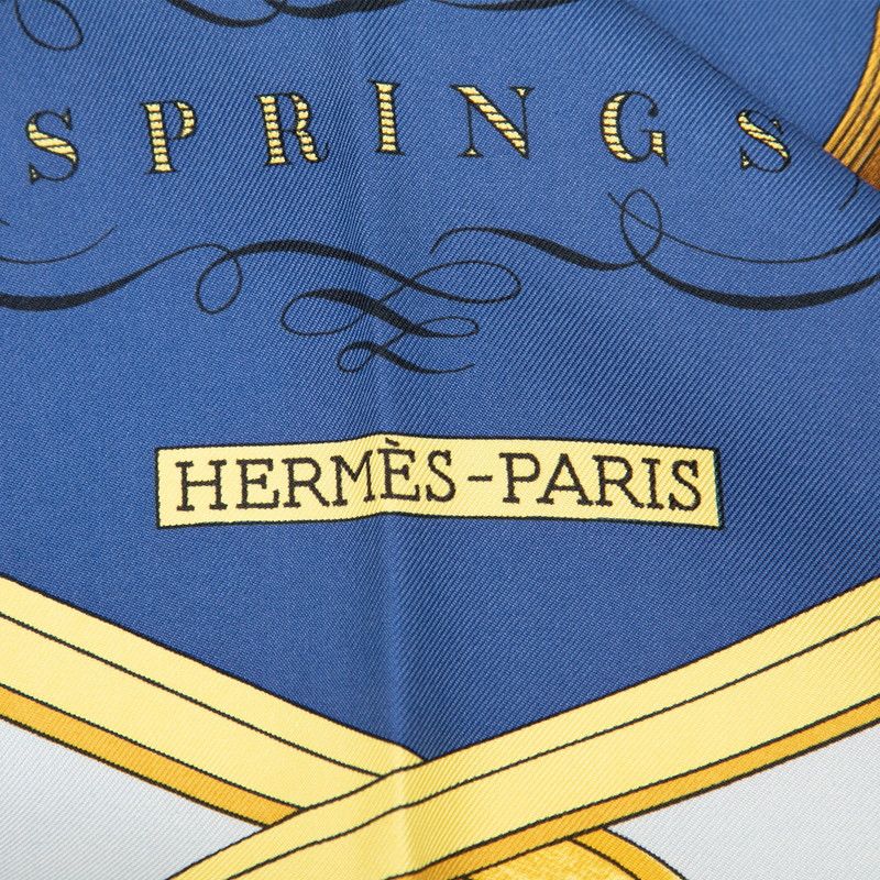 Hermes Carre 90 Spring Scarf Navy Multicolor Silk — view 5