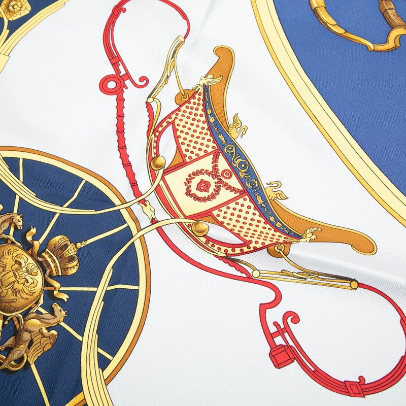 Hermes Carre 90 Spring Scarf Navy Multicolor Silk — view 3