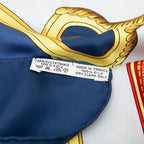 Hermes Carre 90 Spring Scarf Navy Multicolor Silk — view 8
