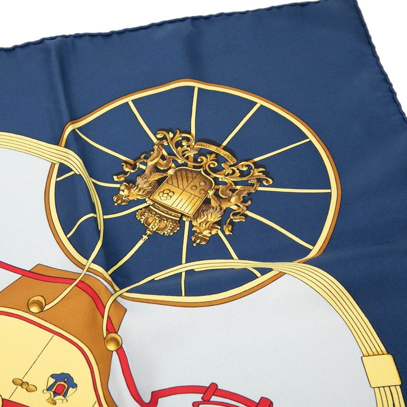 Hermes Carre 90 Spring Scarf Navy Multicolor Silk — view 4