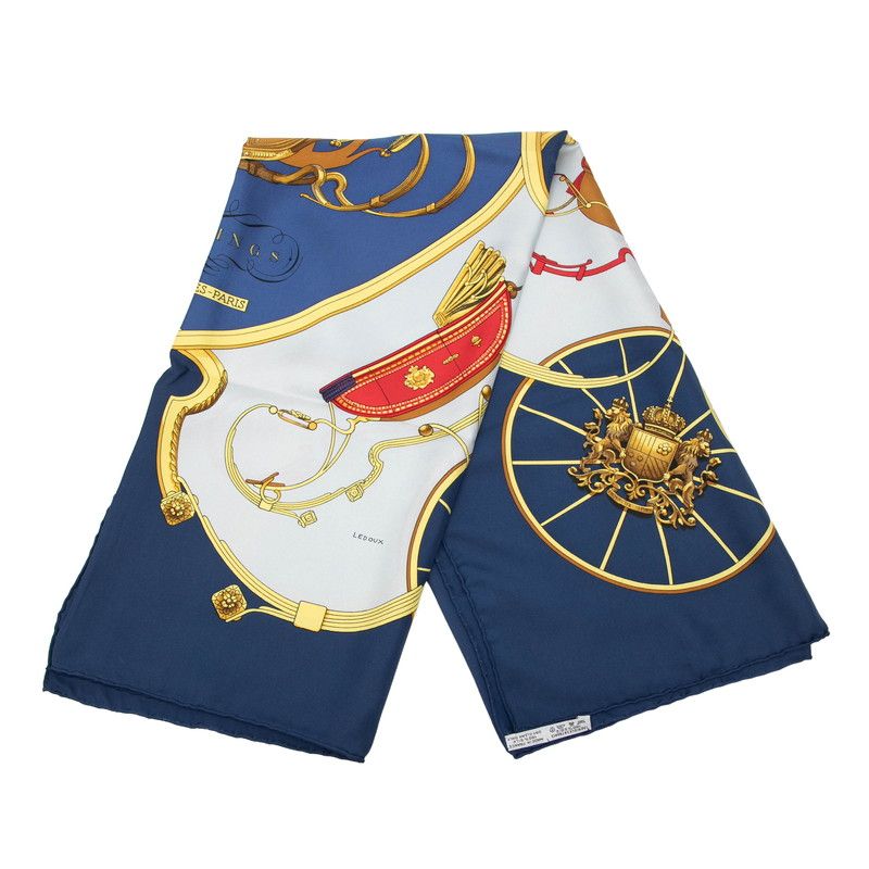 Hermes Carre 90 Spring Scarf Navy Multicolor Silk — view 7