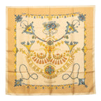 Hermes Carre 90 Desert Parures Des Sables Scarf Beige Silk