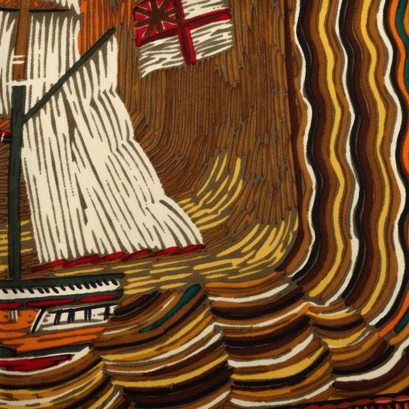 Hermes Carre 90 Henry Smith Sailor Scarf Brown Multicolor Silk — view 3