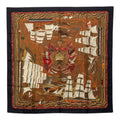 Hermes Carre 90 Henry Smith Sailor Scarf Brown Multicolor Silk