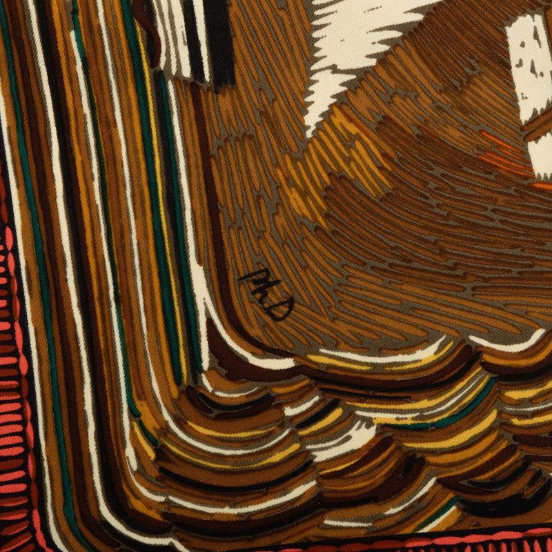 Hermes Carre 90 Henry Smith Sailor Scarf Brown Multicolor Silk — view 5