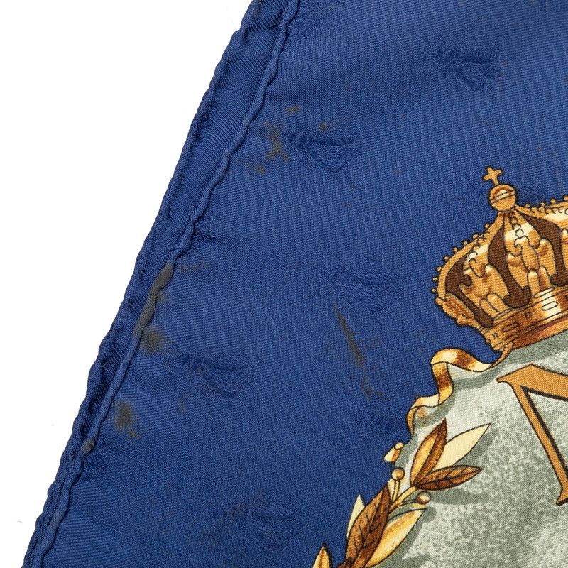 Hermes Carre 90 Napoleon Scarf Navy Multicolor Silk — view 5
