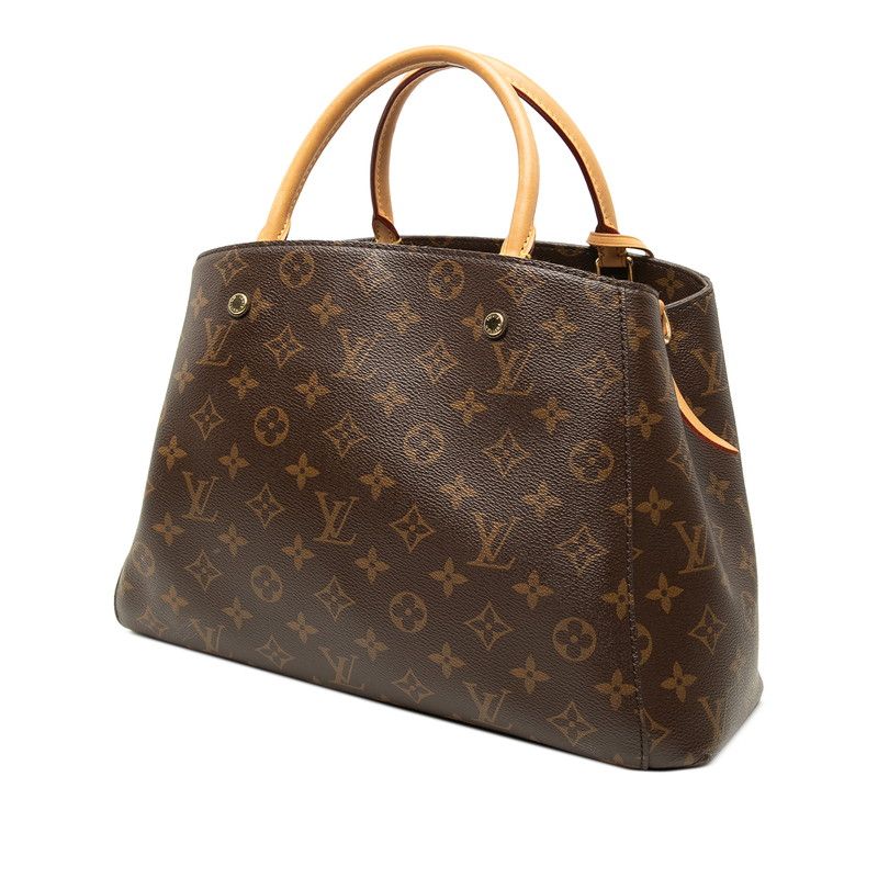 Louis Vuitton Monogram Montaigne MM 2-Way Shoulder Bag Brown Leather — view 2