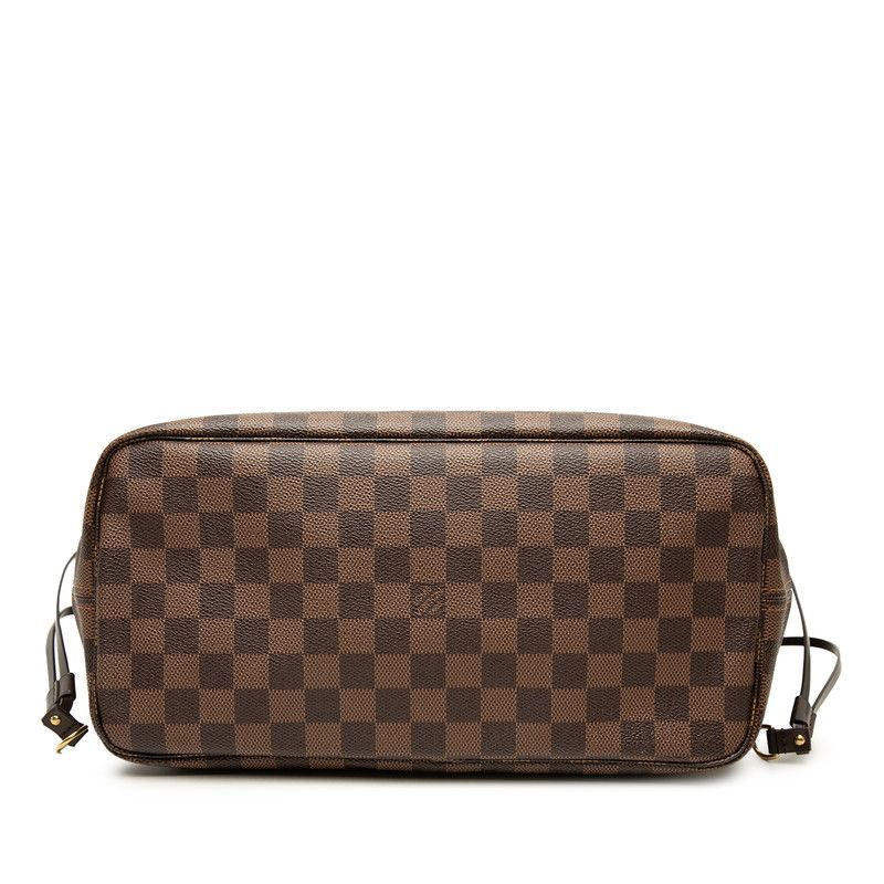 Louis Vuitton Damier Neverfull MM Shoulder Bag Tote Brown Leather — view 3