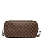 Louis Vuitton Damier Neverfull MM Shoulder Bag Tote Brown Leather — view 3