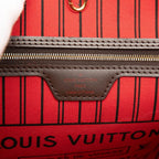 Louis Vuitton Damier Neverfull MM Shoulder Bag Tote Brown Leather — view 5