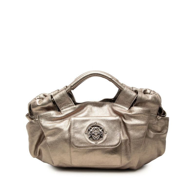 Loewe Anagram Nappa Aire Handbag Gold Leather