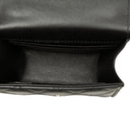 Chanel CC Logo Mini Quilted Chain Shoulder Bag Black Gold Lambskin — view 4