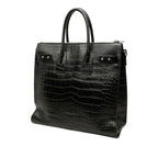 Saint Laurent Sac de Jour Souple Croco Embossed Tote Shoulder Bag 2-Way Black — view 2