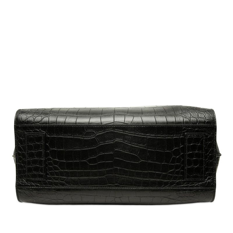 Saint Laurent Sac de Jour Souple Croco Embossed Tote Shoulder Bag 2-Way Black — view 3