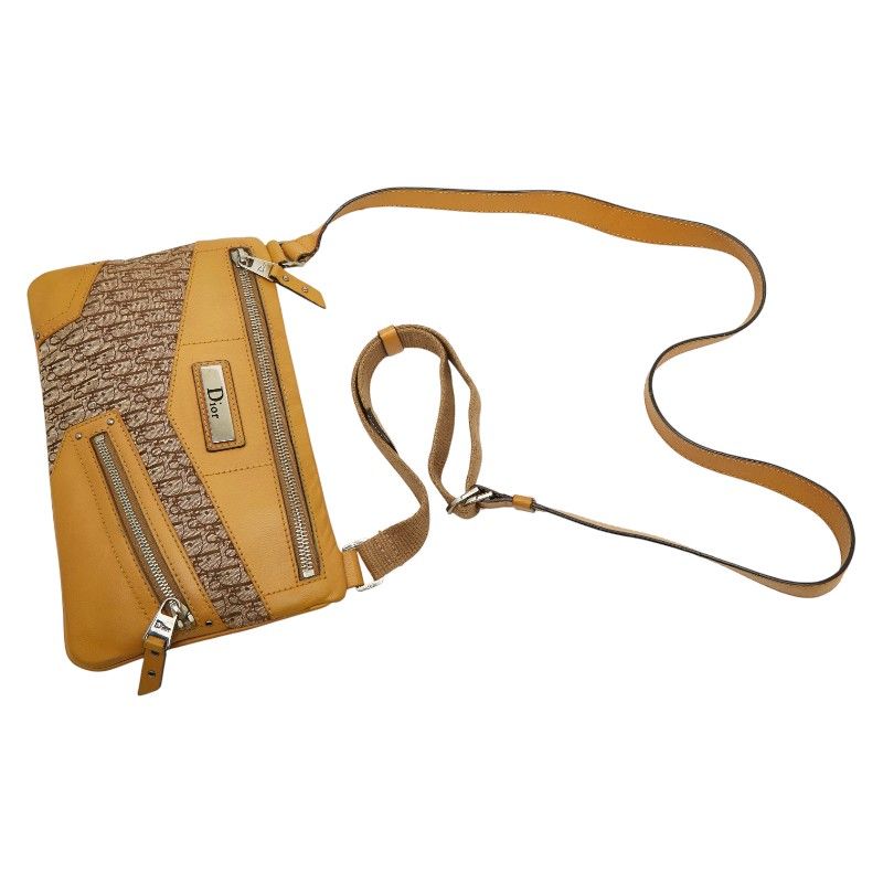 Dior Trotter Crossbody Shoulder Bag Beige Canvas Leather — view 6