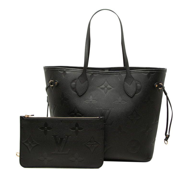 Louis Vuitton Monogram Empreinte Neverfull MM Tote Shoulder Bag Noir Black — view 6
