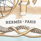 Hermes Carre 90 Musee Museum Scarf Light Blue Multicolor Silk — view 3