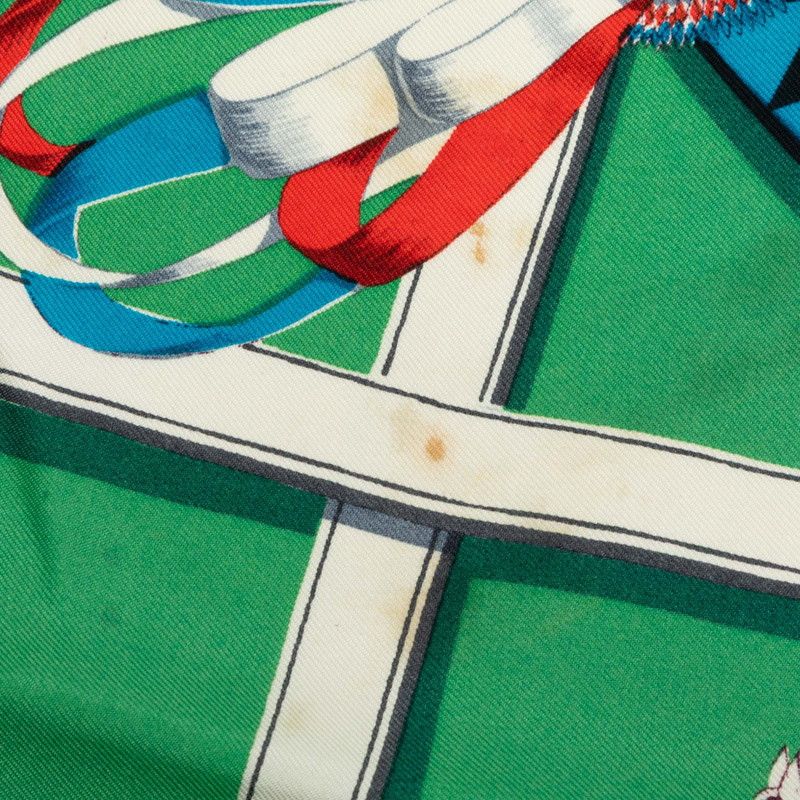 Hermes Carre 90 Equestrian Couvertures Et Tenues de Jour Scarf Green Multicolor — view 5
