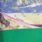Hermes Carre 90 Tropiques Tropical Scarf Green Multicolor Silk — view 4