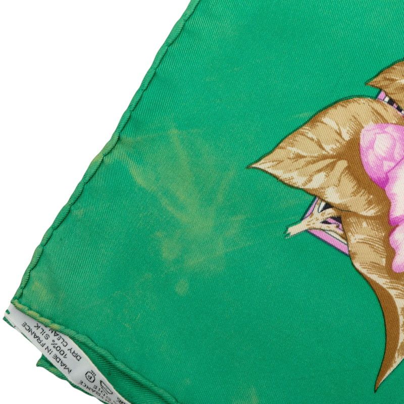 Hermes Carre 90 Tropiques Tropical Scarf Green Multicolor Silk — view 6