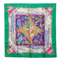 Hermes Carre 90 Tropiques Tropical Scarf Green Multicolor Silk