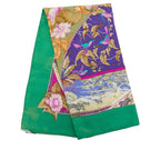 Hermes Carre 90 Tropiques Tropical Scarf Green Multicolor Silk — view 7