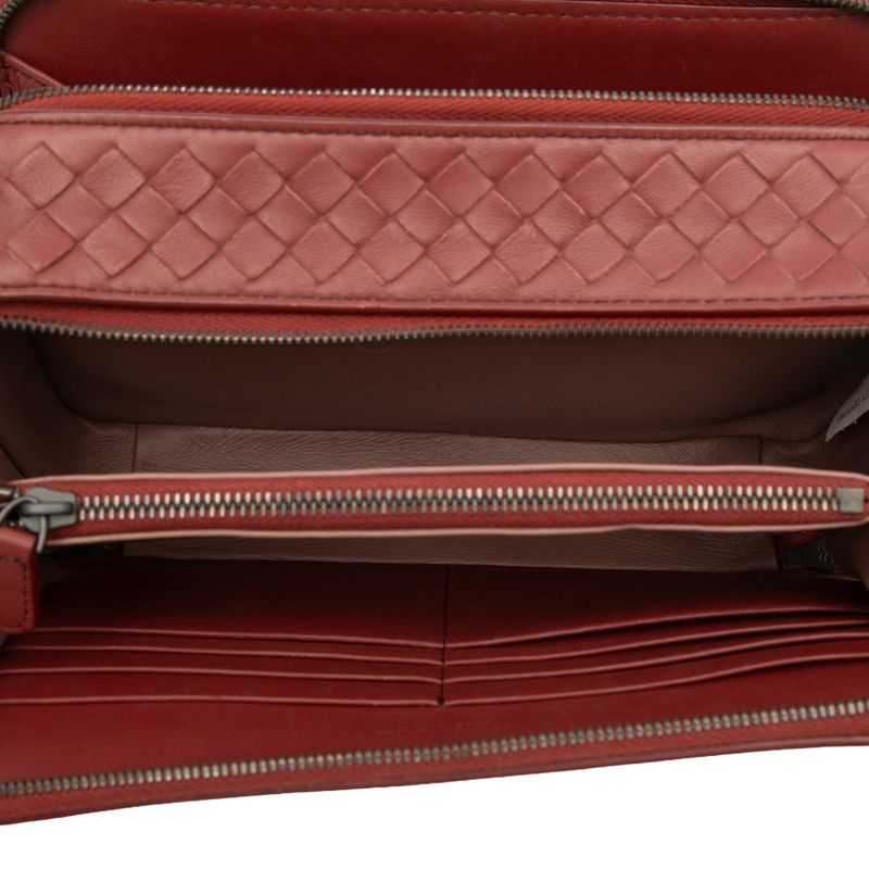 Bottega Veneta Intrecciato Chain Wallet Shoulder Bag Red Leather — view 5