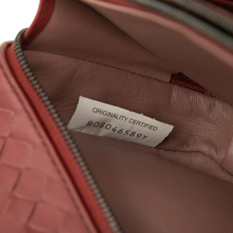 Bottega Veneta Intrecciato Chain Wallet Shoulder Bag Red Leather — view 7