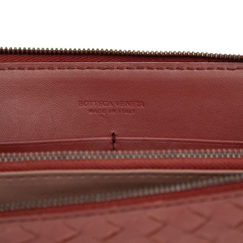 Bottega Veneta Intrecciato Chain Wallet Shoulder Bag Red Leather — view 6