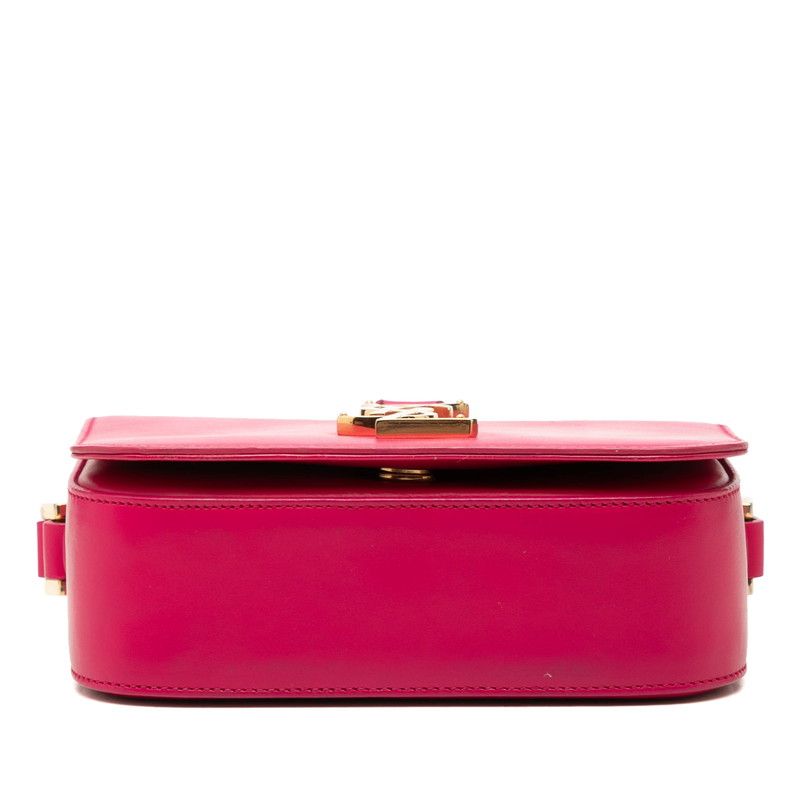 Saint Laurent Cassandra YSL Logo Crossbody Shoulder Bag Pink Gold Leather — view 3