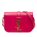 Saint Laurent Cassandra YSL Logo Crossbody Shoulder Bag Pink Gold Leather