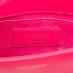 Saint Laurent Cassandra YSL Logo Crossbody Shoulder Bag Pink Gold Leather — view 5