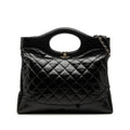 Chanel CC Logo 31 Trantian Chain Shoulder Bag Black Gold Calfskin