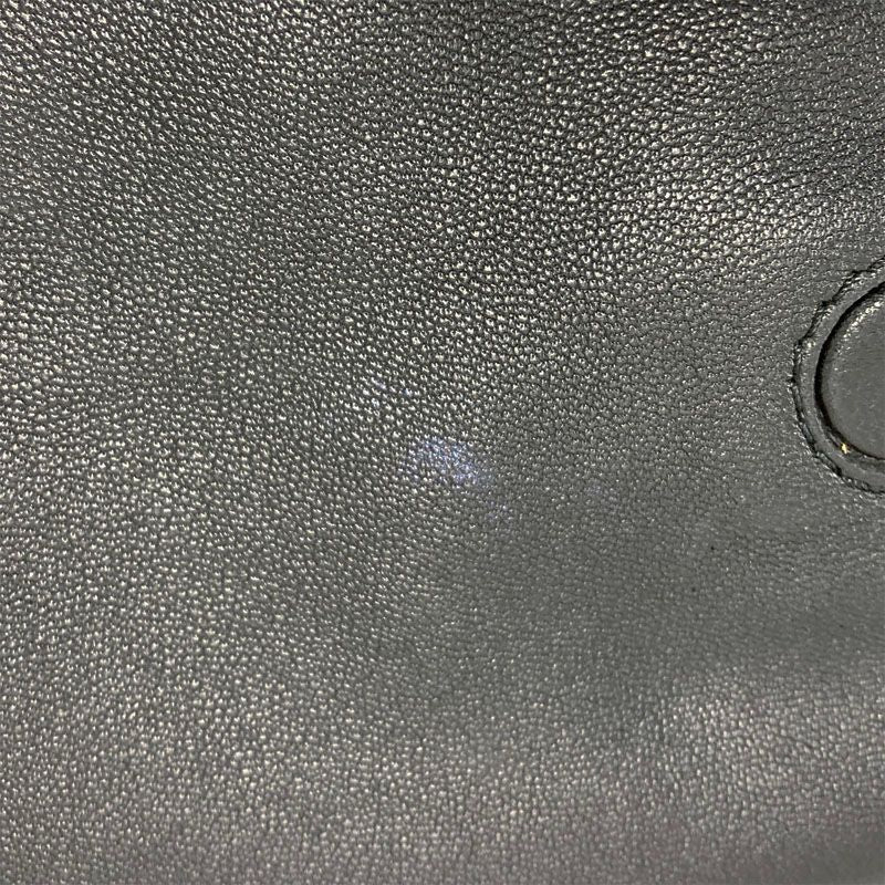 Fendi Mamma Bucket Medium FF Logo Bag Black Gold Leather — view 7