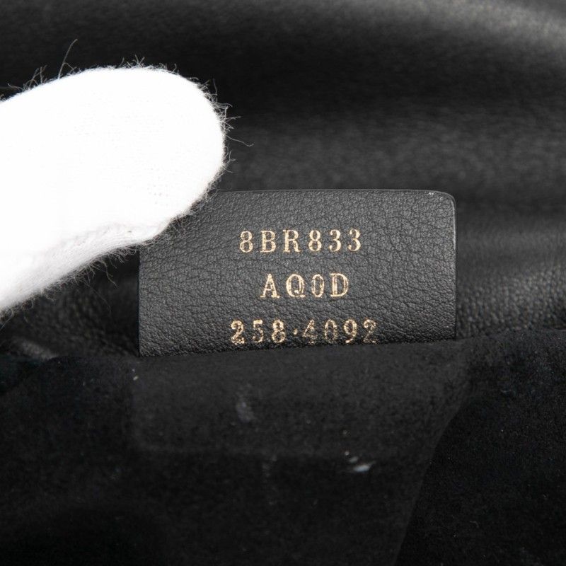 Fendi Mamma Bucket Medium FF Logo Bag Black Gold Leather — view 6