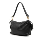 Fendi Mamma Bucket Medium FF Logo Bag Black Gold Leather — view 2