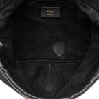 Fendi Mamma Bucket Medium FF Logo Bag Black Gold Leather — view 4