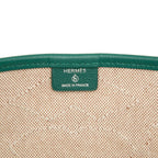 Hermes Petit H Dream Earrings Back Tote Shoulder Bag Green Beige Toile H Veau — view 5
