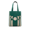 Hermes Petit H Dream Earrings Back Tote Shoulder Bag Green Beige Toile H Veau