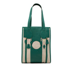 Hermes Petit H Dream Earrings Back Tote Shoulder Bag Green Beige Toile H Veau